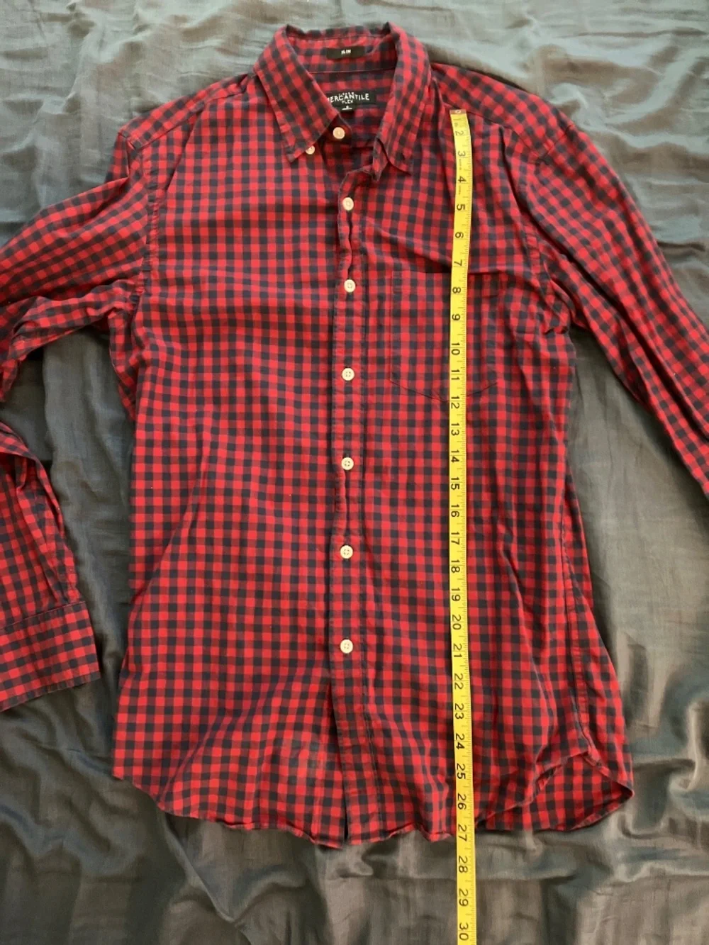 J. Crew Mercantile Flex Button Down Shirt Slim Small Red and Blue Gingham